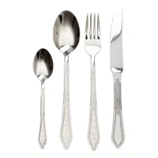 Набор столовых приборов на 6 персон с восточным орнаментом, хром