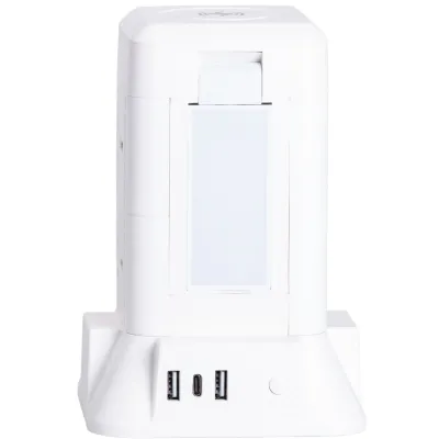 Мережевий фільтр-подовжувач TOWER 6 розеток 3USB + 1PD 2,8 метри Мережевий фільтр-подовжувач TOWER 6 розеток 3USB + 1PD 2,8 метри