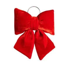 Бант новогодний бархатный 25*35 см, красный