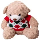 Мягкая игрушка Мишка в красном свитере с пледом 110*150см, бежевый