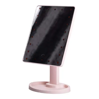 Косметическое зеркало с LED-подсветкой 22 светодиода, розовый Косметическое зеркало с LED-подсветкой 22 светодиода, розовый