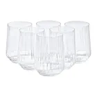 Набір склянок для напоїв фігурних ребристих 450 мл 6 штук, прозорий