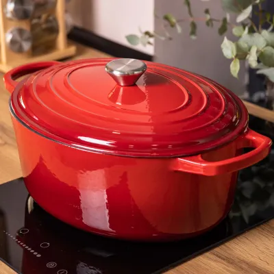 Гусятниця чавунна з емальованим покриттям 6 л, червоний Гусятниця чавунна з емальованим покриттям 6 л, червоний