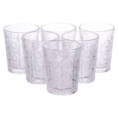 Набір чарок 6 штук з потовщеним дном із товстого скло, прозорий