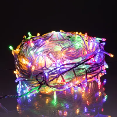 Гирлянда Нитка уличная 300 LED 30 м от сети белая нить, мультиколор