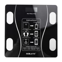 Фитнес-весы с поддержкой Bluetooth из закаленного стекла, черный