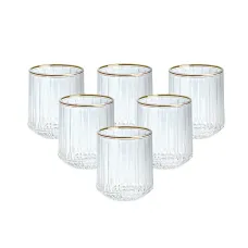 Набор стаканов Lirmartur фигурных 6 штук по 315 мл с декором, прозрачный