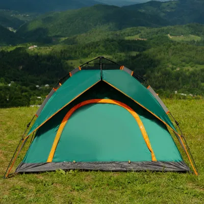 Палатка автоматическая на 2-4 человека 200*230*130 см двухслойная, зеленый Палатка автоматическая на 2-4 человека 200*230*130 см двухслойная, зеленый