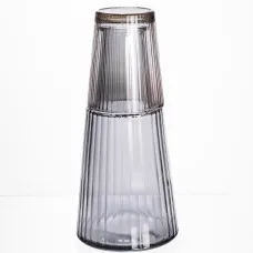 Графин со стаканом-крышкой 800/250 мл рифленый, прозрачный