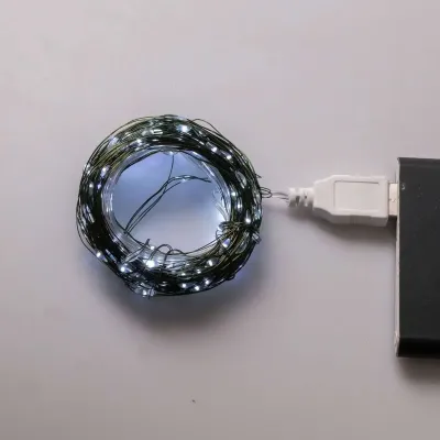 Гірлянда Роса нитка 100 LED довжина 10 м від USB зелена, білий Гірлянда Роса нитка 100 LED довжина 10 м від USB зелена, білий