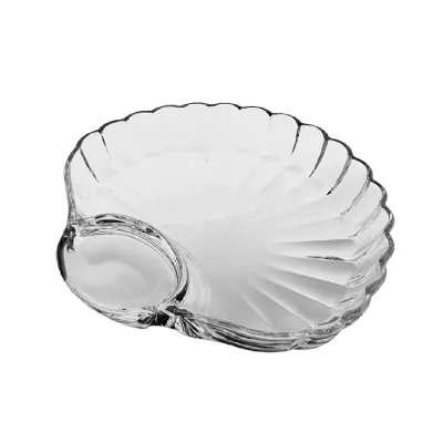 Блюдо для закусок фигурное с соусником 21*19*3 см, прозрачный