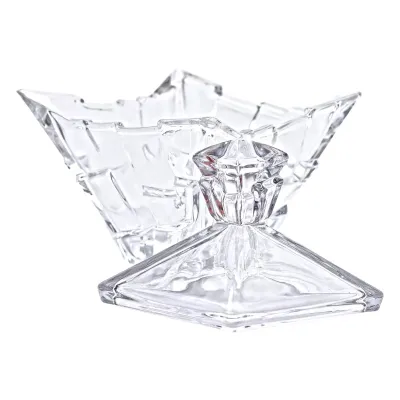 Сахарница Bohemiya из толстого стекла с крышкой 19 см