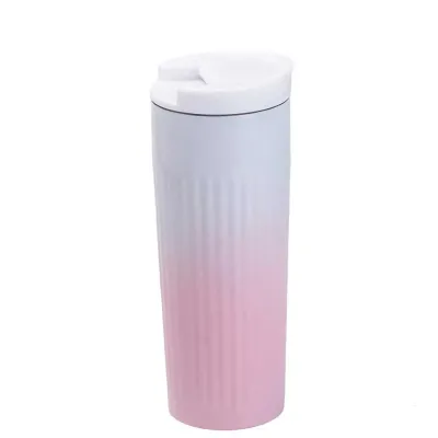 Термокружка SEYGM 500 мл с flip крышкой, розовый градиент