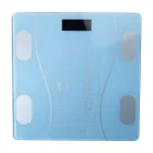 Фитнес-весы с поддержкой Bluetooth из закаленного стекла, голубой