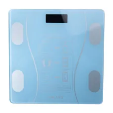 Фитнес-весы с поддержкой Bluetooth из закаленного стекла, голубой
