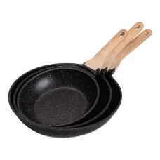 Набор сковородок универсальных MGC алюминиевых с антипригарным покрытием 1,2/2/3 л, черный