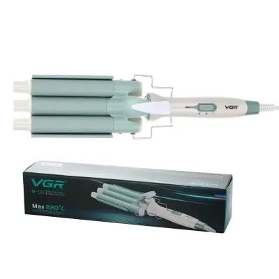 Тройная плойка VGR V-595 с керамическим покрытием, бирюзовый