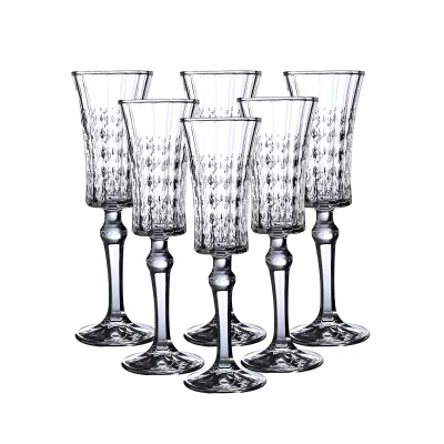 Набір келихів для шампанського під кришталь 6 штук 150 мл прозорий