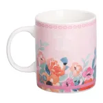 Чашка порцелянова 400 мл із квітковим принтом, рожевий