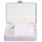 Шкатулка-органайзер для украшений из экокожи на кнопке 16х11х4,7 см, серый