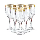 Набір бокалів для вина із золотою облямівкою 6 штук по 250 мл, жовтий