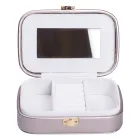 Шкатулка-органайзер для украшений из экокожи с накидным замком 15х10х5 см, серебряный