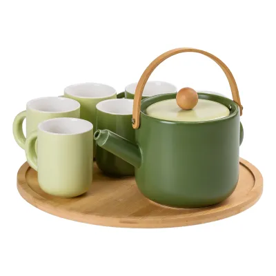 Чайный сервиз Fantasy фарфоровый на 6 персон на вращающейся подставке