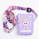 Сумочка-кошелек Лабубу силиконовая на молнии 12,5*9*3,5 см, сиреневый