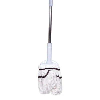 Швабра веревочная для мытья пола 135 см, голубой
