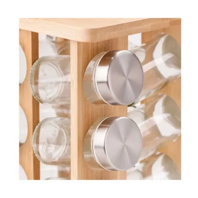 Набір ємностей для спецій 12 баночок по 100 мл на дерев'яній підставці 