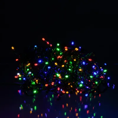 Гірлянда Бахрома вулична 335 LED 20 м від мережі чорна нитка, мультиколір
