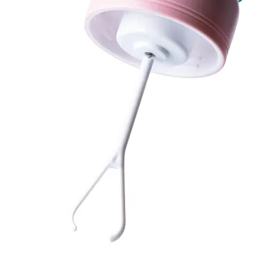 Пляшка-шейкер електрична 380 мл прозора з ручкою, рожевий