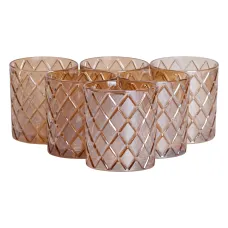 Набор стаканов для виски 6 штук по 320 мл из толстого стекла, золото