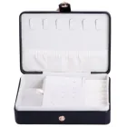 Шкатулка-органайзер для украшений из экокожи на кнопке 16х11х4,7 см, черный