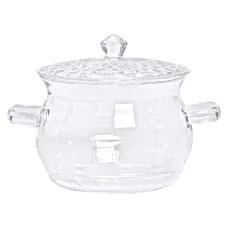 Кастрюля из жаропрочного стекла 2 л, прозрачный
