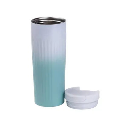 Термокружка SEYGM 500 мл с flip крышкой, бирюзовый градиент