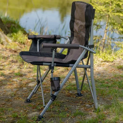 Крісло туристичне розкладне 60*57*92 см з підлокітниками, коричневий