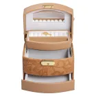 Кейс-шкатулка для украшений с замком 15,5х11,5х11,5 см из экокожи, коричневый