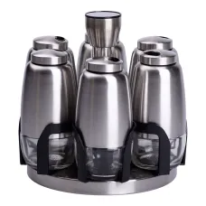 Набор для специй на поворотной подставке 6 штук по 120 мл, хром