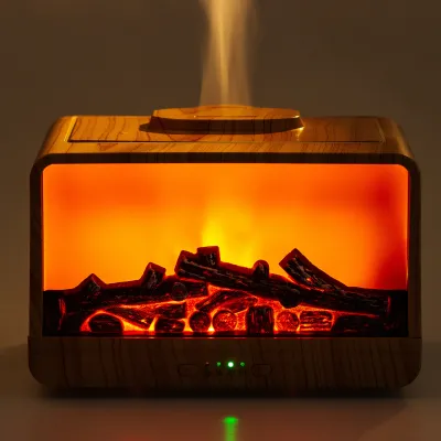 Зволожувач повітря Камін 300 мл з підсвічуванням, дерево