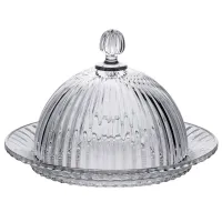 Блюдо для закусок с крышкой стеклянное 20 см