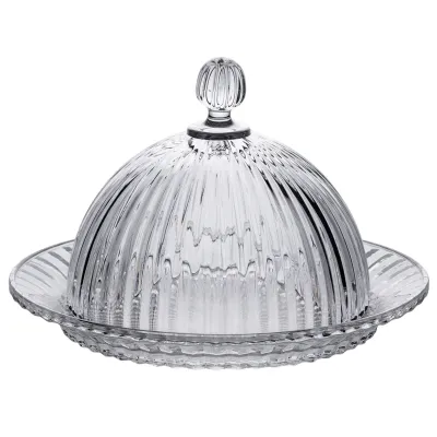 Блюдо для закусок с крышкой стеклянное 20 см