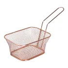 Корзинка сервировочная для фри и снеков 14*10,5*6,5 см с гальваническим покрытием, розовый