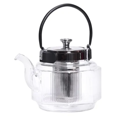 Чайник заварочный из жаропрочного стекла 1.1 л со съемным фильтром Чайник заварочный из жаропрочного стекла 1.1 л со съемным фильтром