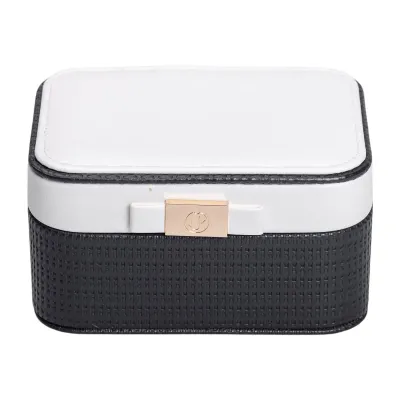 Шкатулка-органайзер для украшений 15,5х11,5х8,5 см из экокожи, черный Шкатулка-органайзер для украшений 15,5х11,5х8,5 см из экокожи, черный