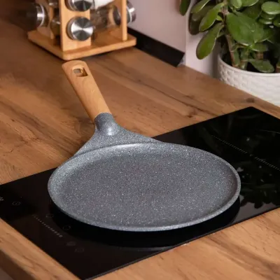 Сковорода для млинців MGC з мармуровим антипригарним покриттям 28 см, сірий Сковорода для млинців MGC з мармуровим антипригарним покриттям 28 см, сірий