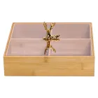 Менажница бамбуковая квадратная с крышкой 25*25*11 см