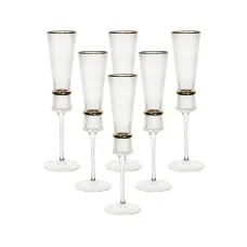 Набор бокалов для шампанского Stunning 6 штук по 200 мл, прозрачный