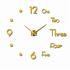 Часы 3-D безкаркасные настенные 10 см, золото