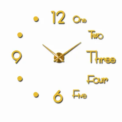 Годинник 3-D безкаркасний настінний 10 см, золото